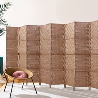 8 Panel Room Divider Screen 326x170cm Woven Natural