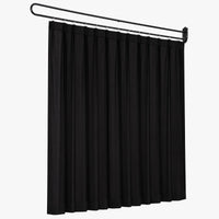 Artiss Room Divider Wall Mounted Hanging Curtain Partition Screen Black 200x220cm