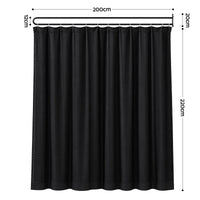Artiss Room Divider Wall Mounted Hanging Curtain Partition Screen Black 200x220cm