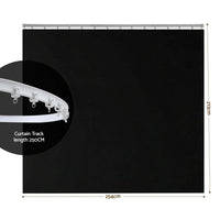 Artiss Room Divider Curtain Ceiling Mounted Track Sets Flexible Black