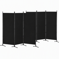 Artiss 3 Panel Room Divider Set of 2 Folding Privacy Screen Fabric Room Separator Partition Black