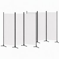 Artiss 3 Panel Room Divider Set of 2 Folding Privacy Screen Fabric Room Separator Partition White