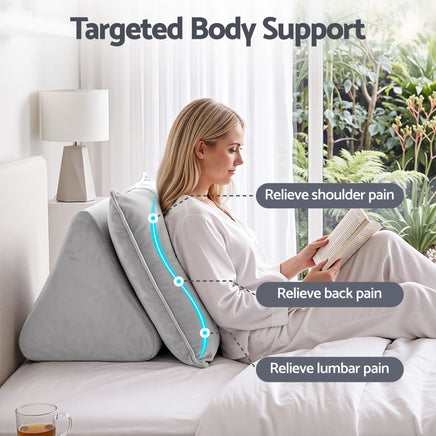 Giselle Bedding Back Pillow for Sitting in Bed, No-Collapse 25D High-Density Base, Ergonomic Lumbar Support Pillow for Gaming, Nursing & Floor Tatami, 90% Shredded Sponge Cushion with Washable Velvet Cover