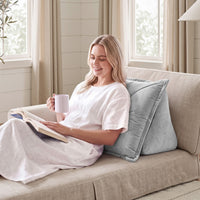 Giselle Bedding Back Pillow for Sitting in Bed, No-Collapse 25D High-Density Base, Ergonomic Lumbar Support Pillow for Gaming, Nursing & Floor Tatami, 90% Shredded Sponge Cushion with Washable Velvet Cover