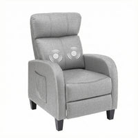 Artiss Massage Recliner Chair Small Recliner Sofa for Adults Fabric Grey