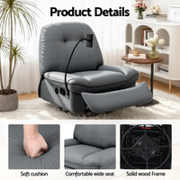 Artiss Manual Swivel Rocker Recliner with USB Ports Rocking Chair Nursery Sofa Lounge