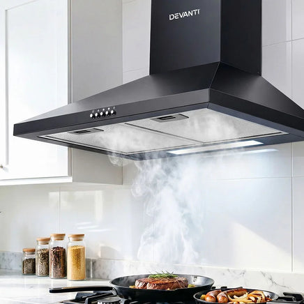 Devanti 600mm Range Hood 60cm Rangehood Black