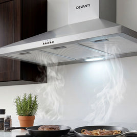 Devanti 900mm Range Hood 90cm Rangehood Stainless Steel