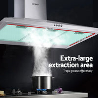 Devanti 900mm Range Hood 90cm Rangehood Stainless Steel