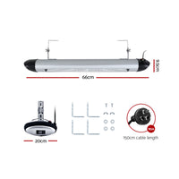 Devanti 2PCS Electric Radiant Strip Heater Indoor Outdoor Patio Remote Control 1500W