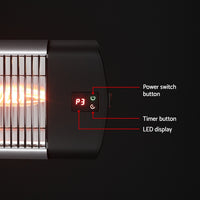 Devanti Electric Strip Heater Radiant Heaters 3000W