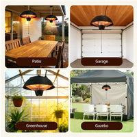 Devanti 1500W Electric Patio Infrared Heater Hanging Heaters Ceiling Mounted Remote