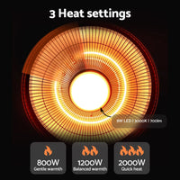 Devanti 2000W Outdoor Electric Patio Heater Ceiling Mount with LED Light Remote