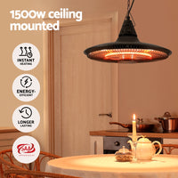 Devanti 1500W Hanging Electric Patio Heater