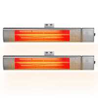 Devanti 2PCS Electric Strip Heater Radiant Infrared Heaters Remote Control 2000W