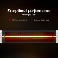 Devanti 2PCS Electric Strip Heater Radiant Infrared Heaters Remote Control 2000W