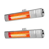 Devanti 2PCS Electric Strip Heater Radiant Infrared Heaters Remote Control 2000W