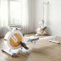Everfit Rowing Machine for Home Magnetic Rowing Machine App Compatible Quiet Exercise Equipment White