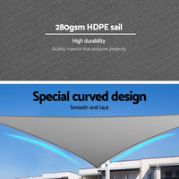 Shade Sail Cloth Shadecloth Canopy Triangle 280gsm 5x5x7.1m