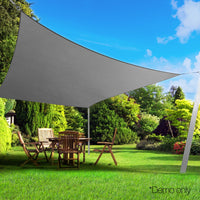 Shade Sail 3x5m Rectangle 280GSM 98% Grey Shade Cloth