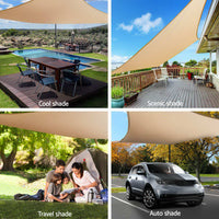 Shade Sail 5x5x5m Triangle 185GSM 95% Sand Shade Cloth