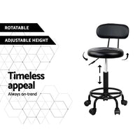 2x Salon Stool Swivel Chair Backrest