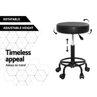 2x Salon Stool Round Swivel Chair