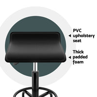 Salon Stool Square Swivel Chair Black