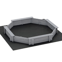 Keezi Kids Sandpit Wooden Round Sand Pit with Cover Bench Seat Beach Toys 182cm Grey