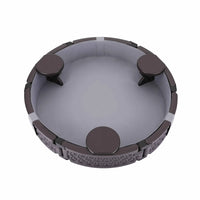 Kids Outdoor Sandpit Toys Sandbox 121cm Round Brown 3 Seats Cover Liner