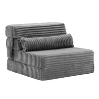 Artiss 3-in-1 Folding Sofa Bed Armless Lounger Chair with Side Pocket and Pillow