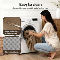 Artiss Folding Sofa Bed Convertible Armless Foam Floor Futon Lounger Couch Brown