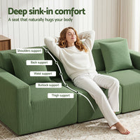 Artiss Modular 3-Seater Sofa Bed Convertible Sectional Floor Couch with Deep Seat