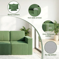 Artiss Modular 3-Seater Sofa Bed Convertible Sectional Floor Couch with Deep Seat