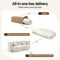 Artiss Folding Sofa Bed Floor Couch 2-in-1 Convertible Futon Loveseat Beige