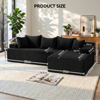 Artiss Modular Sectional Sofa Bed Convertible L-Shaped Couch with Deep Seat for Living Room