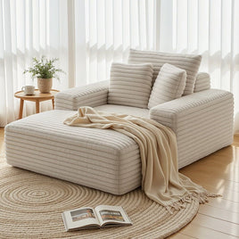 Artiss Sofa Bed Lounge Chair Recliner Couch Reading Chairs Sleeper Cloud Sofas Faux Fur Fabric