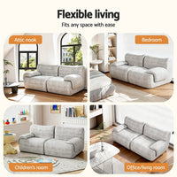 Artiss 2 Seater Sofa Modular Sectional Sofas Couch Bed No Assembly Living Room Grey