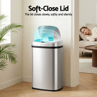 Devanti 50L Sensor Bin Motion Rubbish Automatic Silver