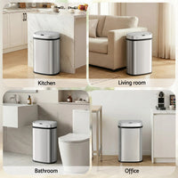 Devanti 50L Sensor Bin Motion Rubbish Automatic Silver