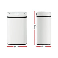 Devanti 50L Sensor Bin Motion Rubbish Automatic White