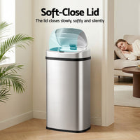 Devanti 60L Sensor Bin Motion Rubbish Automatic Silver