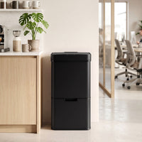 Devanti 72L Sensor Bin Rubbish Bins 4-in-1 Compartment Stainless Steel Trash Can Black