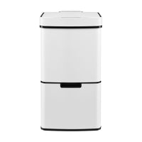 Devanti 72L Sensor Bin Rubbish Bins 4-in-1 Compartment Stainless Steel Trash Can White