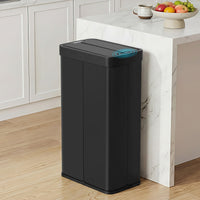 Devanti Rubbish Bin 70L Automatic Sensor Kitchen Bin, Slim Smart Garbage Can Touchless Rectangular with Liner Holder, Fully Closed Lid for Bedroom, Bathroom, Living Room, Black