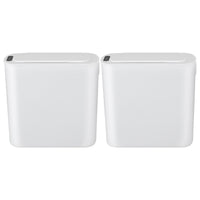 Devanti Automatic Trash Bin 2PCS with Lid 11L Motion Sensor Kitchen Bin Touchless Garbage Can Modern White Plastic Slim Rubbish Bin with Liner Holder for Kitchen, Home, Office