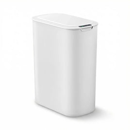 Devanti Automatic Trash Bin with Lid 21L Motion Sensor Kitchen Bin Touchless Garbage Can Plastic Slim Rubbish Bin with Liner Holder for Kitchen, Home, Office, White