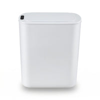 Devanti Automatic Trash Bin with Lid 21L Motion Sensor Kitchen Bin Touchless Garbage Can Plastic Slim Rubbish Bin with Liner Holder for Kitchen, Home, Office, White