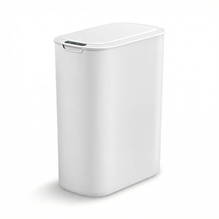 Devanti Automatic Trash Bin with Lid 25L Motion Sensor Kitchen Bin Touchless Garbage Can Plastic Slim Rubbish Bin with Liner Holder for Kitchen, Home, Office, White