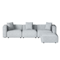 Modular Sofa Chaise Set 4-Seater Grey